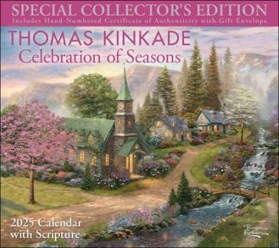 Cover for Thomas Kinkade · Thomas Kinkade Special Collector's Edition with Scripture 2025 Deluxe Wall Calendar with Print: Celebration of Seasons (Calendar) (2024)