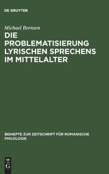 Cover for M. Bernsen · Problematis.lyr.Sprechens (Book) (2001)