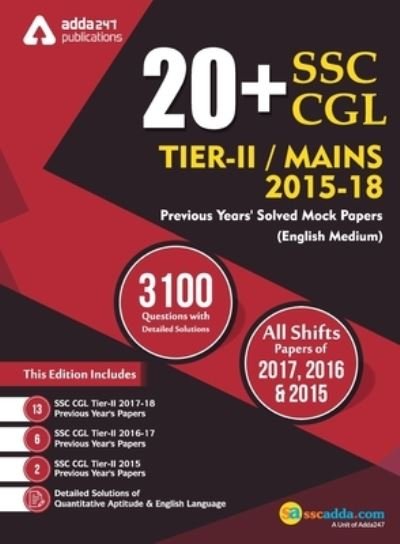 Cover for Adda247 · 20+ SSC CGL Tier II 2015-18 Previous Year's Paper Book (English Printed Medium) (Pocketbok) (2019)