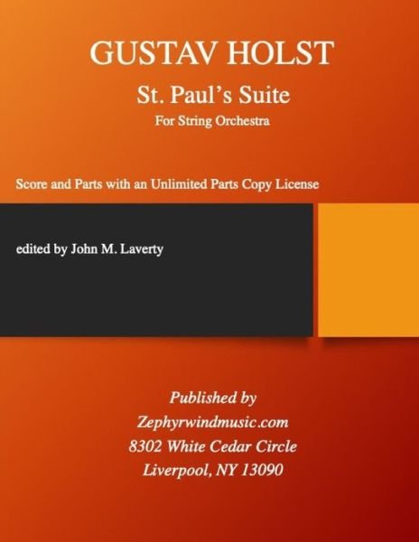 Cover for Gustav Holst · St. Paul's Suite (Taschenbuch) (2020)