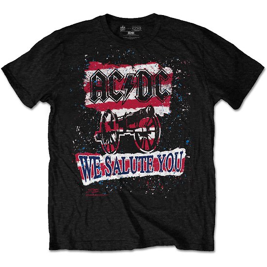 AC/DC Unisex T-Shirt: We Salute You Stripe - AC/DC - Mercancía - Get Down Art - 5055979969136 - 12 de diciembre de 2016