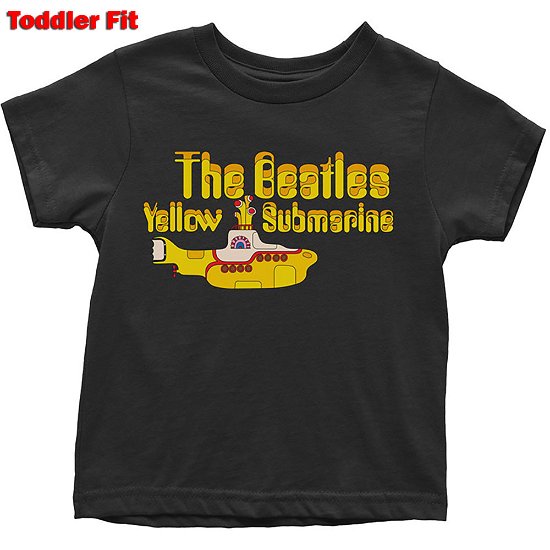 Cover for The Beatles · The Beatles Kids Toddler T-Shirt: Yellow Submarine Logo &amp; Sub (18 Months) (T-shirt) [size 1-2yrs] [Black - Kids edition]