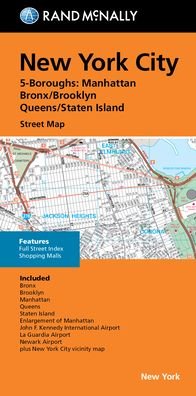 New York City: 5 Boroughs : Manhattan, Bronx, Brooklyn, Queens, Staten Island Street Map - Rand McNally - Books - Rand McNally - 9780528025136 - July 18, 2022