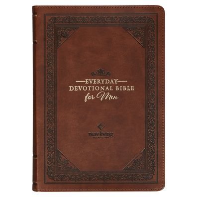 Cover for Christian Art Gifts · NLT Holy Bible Everyday Devotional Bible for Men New Living Translation, Vegan Leather, Brown Debossed (Bok) (2024)