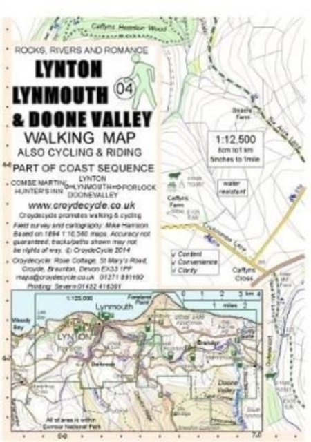 Lynton Lynmouth & Doone Valley Walking Map - walking map - Mike Harrison - Bøger - Croydecycle - 9781909117136 - 27. juli 2021