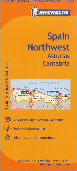 Cover for Michelin Travel &amp; Lifestyle · Spain - Asturias/ Cantabria (Maps / Regional (Michelin)) (Map) [10th edition] (2018)