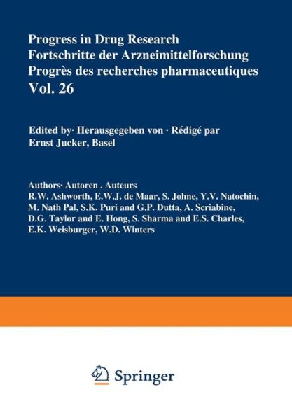 Cover for Jucker · Progress in Drug Research / Fortschritte der Arzneimittelforschung / Progres des recherches pharmaceutiques - Progress in Drug Research (Paperback Book) [Softcover reprint of the original 1st ed. 1982 edition] (2012)