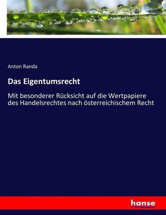 Cover for Randa · Das Eigentumsrecht (Book) (2017)