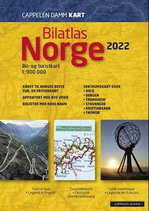 Cover for Cappelen Damm · CK: Bilatlas Norge 2022 : bil- og turistkart = tourist map = Touristenkarte = carte touristique : 1:900 000 (Spiral Book) (2022)