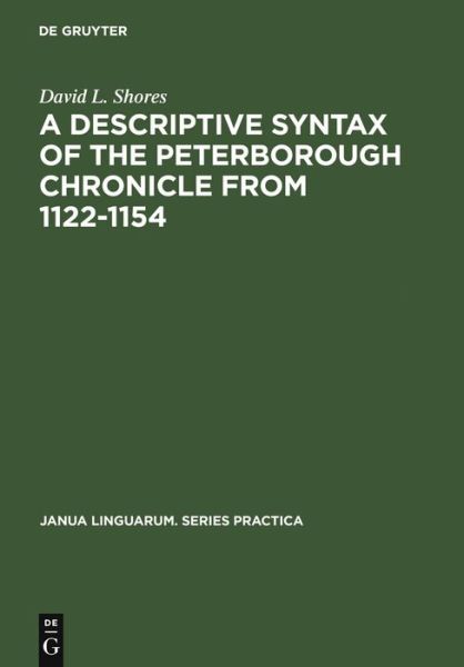 A Descriptive Syntax of the Pete - Shores - Books - De Gruyter - 9789027916136 - 1971