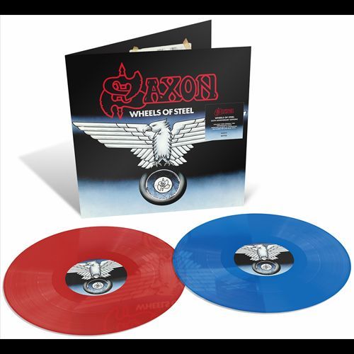 Cover for Saxon · Wheels Of Steel (45th Anniversary Edition)  (RSD Vinyl) (LP) [RSD 2025 Blue &amp; Red edition] (2025)