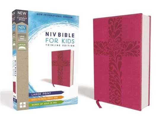 NIV Thinline Bible For Kids Red Letter Edition [Large Print, Pink] - Zondervan - Books - HarperCollins Publishers - 9780310764137 - July 24, 2018