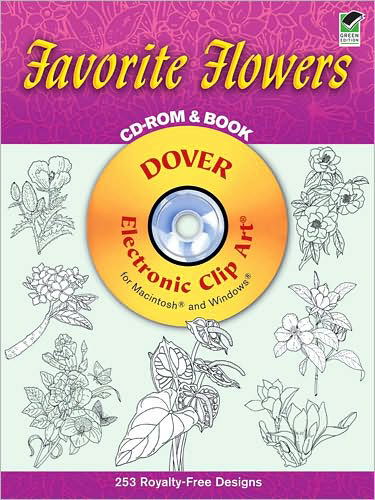 Cover for Dover Dover · Favorite Flowers CD-ROM and Book - Dover Electronic Clip Art (Audiobook (CD)) [Unabridged edition] (2002)