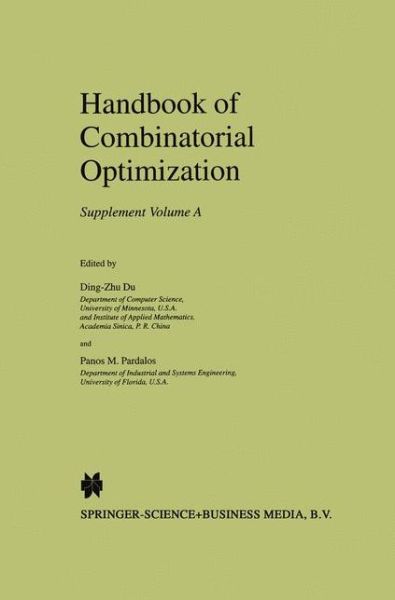 Cover for Ding-zhu Du · Handbook of Combinatorial Optimization: Supplement Volume A (Pocketbok) [Softcover reprint of hardcover 1st ed. 1999 edition] (2010)