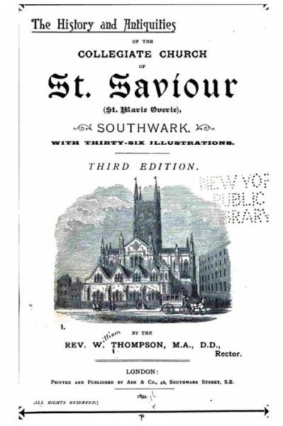 Cover for W. Thompson · The History and Antiquities of the Collegiate Church of S. Saviour (Paperback Book) (2016)