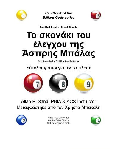 Cue Ball Control Cheat Sheets (Greek): Easy Ways to Perfect Cue Ball Position - Allan P. Sand - Bøger - Billiard Gods Productions - 9781625050137 - 21. november 2012