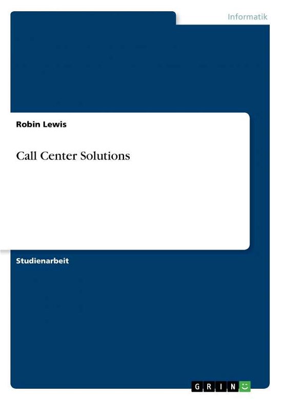 Cover for Lewis · Call Center Solutions (Book) [German edition] (2007)