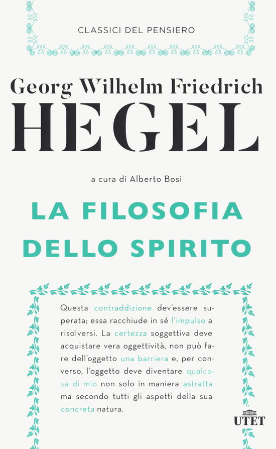 Cover for Friedrich Hegel · La Filosofia Dello Spirito. Nuova Ediz. (Book)