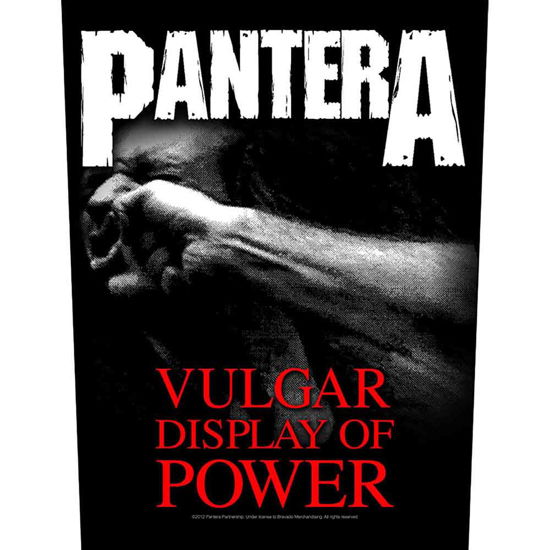 Pantera Back Patch: Vulgar Display Of Power - Pantera - Mercancía - PHD - 5055339734138 - 19 de agosto de 2019