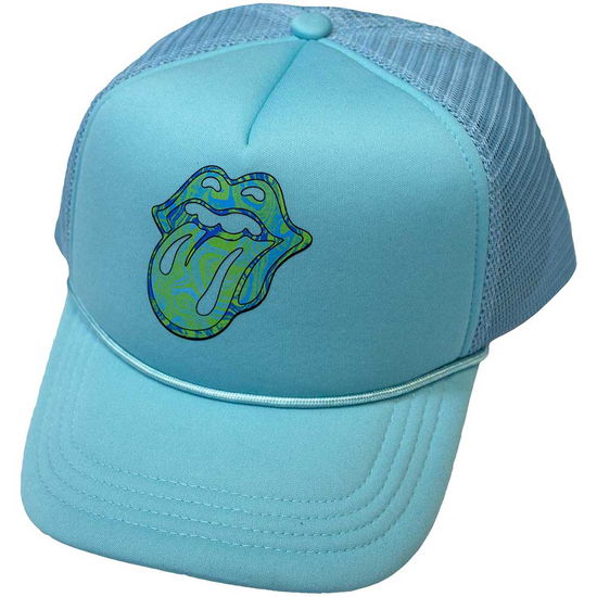 Cover for The Rolling Stones · The Rolling Stones Unisex Mesh Back Cap: Psychedelic Tongue (Light Blue) (CLOTHES) (2023)