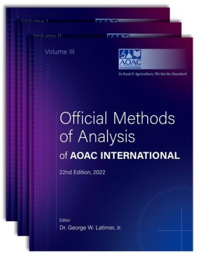 Cover for Aoac International · Official Methods of Analysis of AOAC INTERNATIONAL: 3-Volume Set (Hardcover Book) [22 Revised edition] (2023)