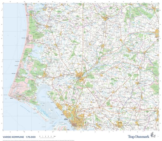 Cover for Trap Danmark · Trap Danmark: Kort over Varde Kommune (Map) (2021)