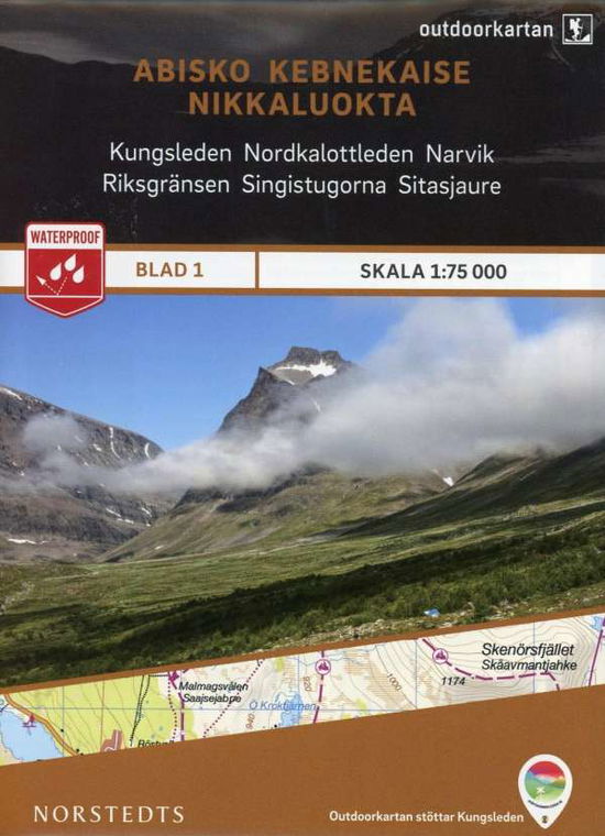 Outdoorkartan: Abisko-Kebnekaise-Nikkaluokta  1:75.000 - Norstedts - Bøger - Norstedts - 9789113068138 - 3. juni 2015