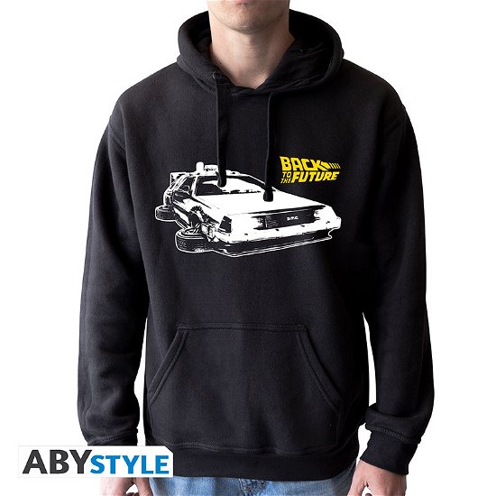 BACK TO THE FUTURE - Hoodie - "DeLorean" man without zip black - Back To The Future - Merchandise - ABYstyle - 3665361083139 - 
