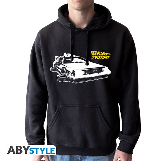 Cover for Back To The Future · BACK TO THE FUTURE - Hoodie - &quot;DeLorean&quot; man without zip black (MERCH)