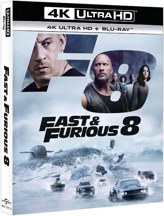 Fast and Furious 8 (Blu-ray 4k Ultra Hd+blu-ray) - Vin Diesel,dwayne Johnson,michelle Rodriguez,kurt Russell,jason Statham,charlize Theron - Filmes - UNIVERSAL PICTURES - 5053083117139 - 23 de agosto de 2017