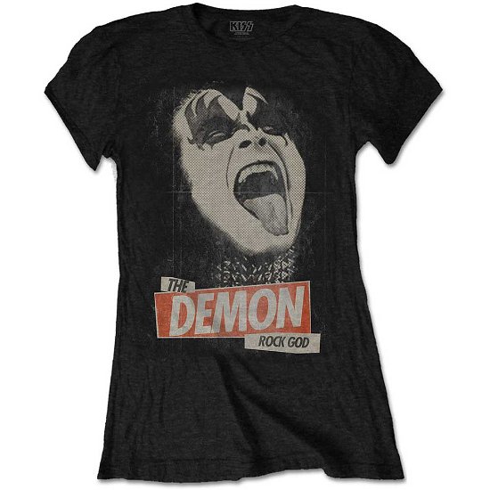 KISS Ladies T-Shirt: The Demon Rock - Kiss - Produtos - Epic Rights - 5056170627139 - 