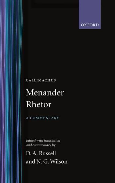 Cover for Menander Rhetor (Hardcover Book) (1980)