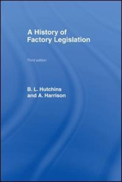 Cover for Amy Harrison · A History of Factory Legislation (Taschenbuch) (2016)