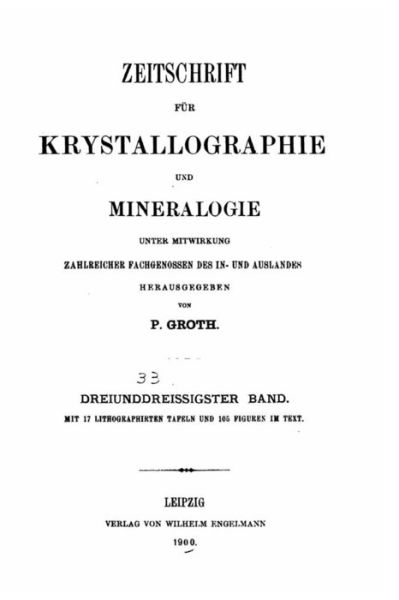 Cover for Associate Professor Paul Groth · Zeitschrift fur Krystallographie und Mineralogie (Paperback Book) (2016)