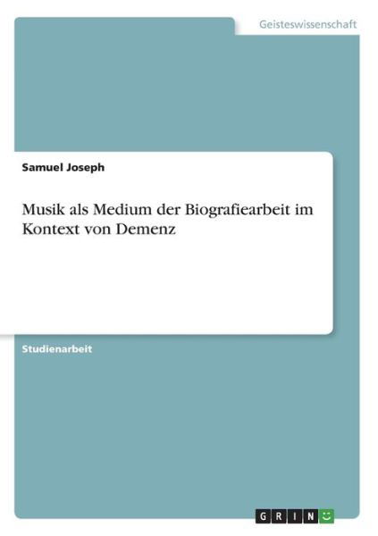 Cover for Joseph · Musik als Medium der Biografiear (Buch)