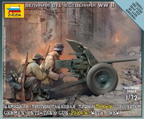 1:72 Wwii Deutsche Pak-36 Mit Trupp - 1:72 Wwii Deutsche Pak - Gadżety - Zvezda - 4600327061140 - 