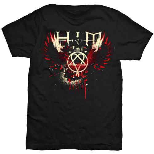 HIM Unisex T-Shirt: Wings Splatter - Him - Produtos - ROFF - 5055295361140 - 22 de julho de 2013