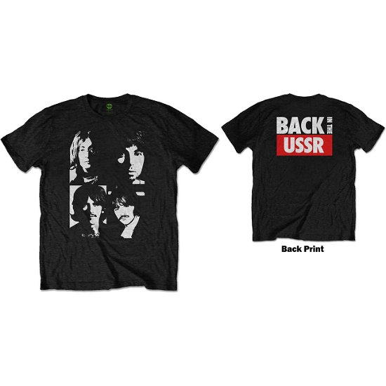 Cover for The Beatles · The Beatles Unisex T-Shirt: Back In The USSR (Back Print) (T-shirt) [size S] [Black - Unisex edition]