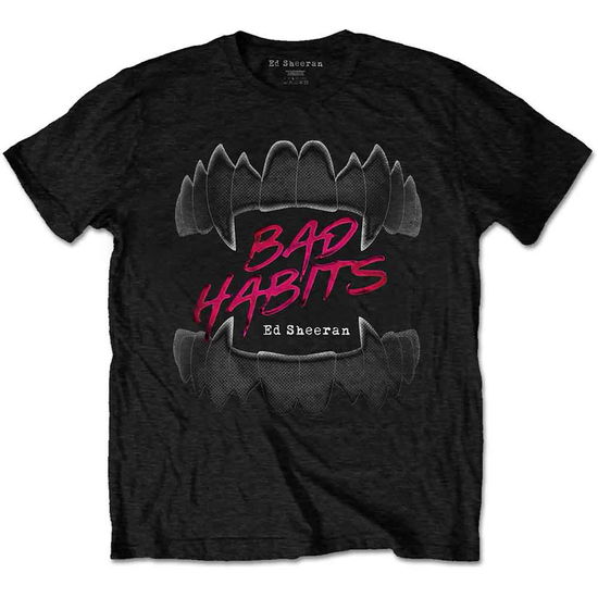 Cover for Ed Sheeran · Ed Sheeran Unisex T-Shirt: Bad Habits (Black) (T-shirt) [size S] [Black - Unisex edition] (2021)