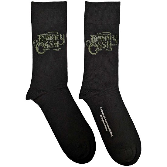 Johnny Cash Unisex Ankle Socks: Text Logo (UK Size 7 - 11) - Johnny Cash - Koopwaar -  - 5056561092140 - 