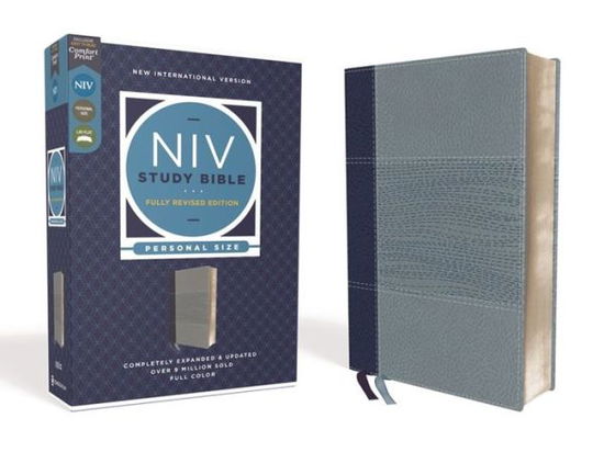 Cover for Kenneth L. Barker · NIV Study Bible, Fully Revised Edition, Personal Size, Leathersoft, Navy / Blue, Red Letter, Comfort Print (Book) (2020)