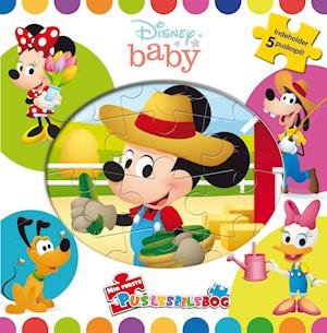 Cover for Disney Baby: Disney Baby - Min første puslespilsbog (m. 5 puslespil) (Cardboard Book) [1e uitgave] (2021)