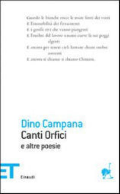 Cover for Dino Campana · Canti Orfici (Paperback Book) (2014)