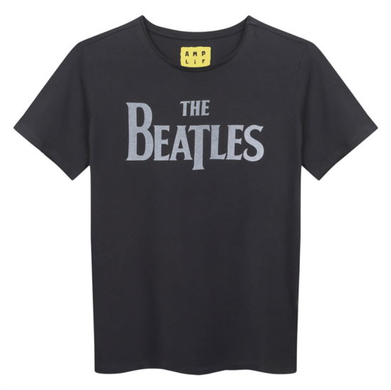 Beatles - Logo Amplified Vintage Charcoal Kids T-Shirt 7/8 Years - The Beatles - Marchandise - AMPLIFIED - 5054488840141 - 1 décembre 2023