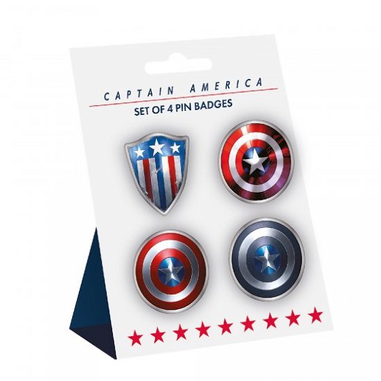 MARVEL - Captain America - Set of 4 Pins - P.Derive - Produtos - HALF MOON BAY - 5055453483141 - 6 de junho de 2021
