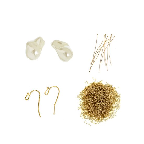 Cover for Me &amp; My Box · Mini Jewelry Kit Ear Hooks - Baroque Pearls - 18k Gold Plated - Box901016 (Leksaker)