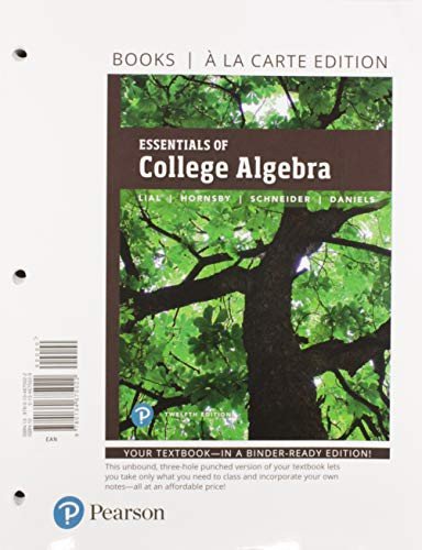 Cover for Margaret Lial · Essentials of College Algebra, Loose-Leaf Edition Plus MyLab Math with Pearson eText -- 18 Week Access Card Package (Lose Papiere) (2019)