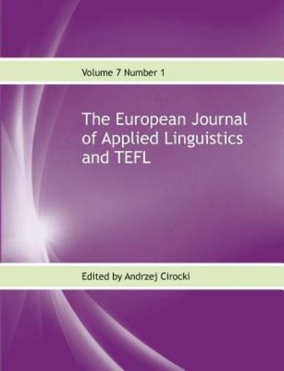 Cover for Andrzej Cirocki · The European Journal of Applied Linguistics and TEFL (Paperback Book) (2018)