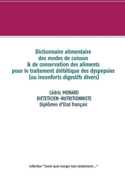 Cover for Menard · Dictionnaire alimentaire des mod (Book) (2020)