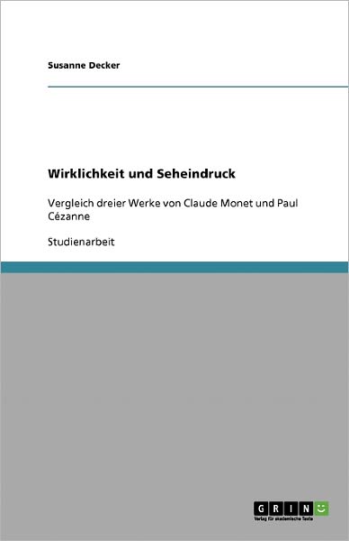 Cover for Decker · Wirklichkeit und Seheindruck (Paperback Book) [German edition] (2007)